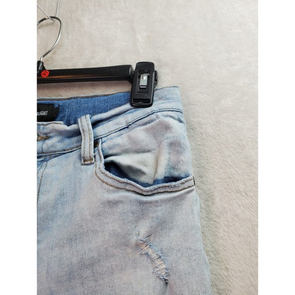 RSQ Jeans Women's 28 Blue Denim Cotton Slim Fit Straight Distressed Light Wash - Picture 6 of 12